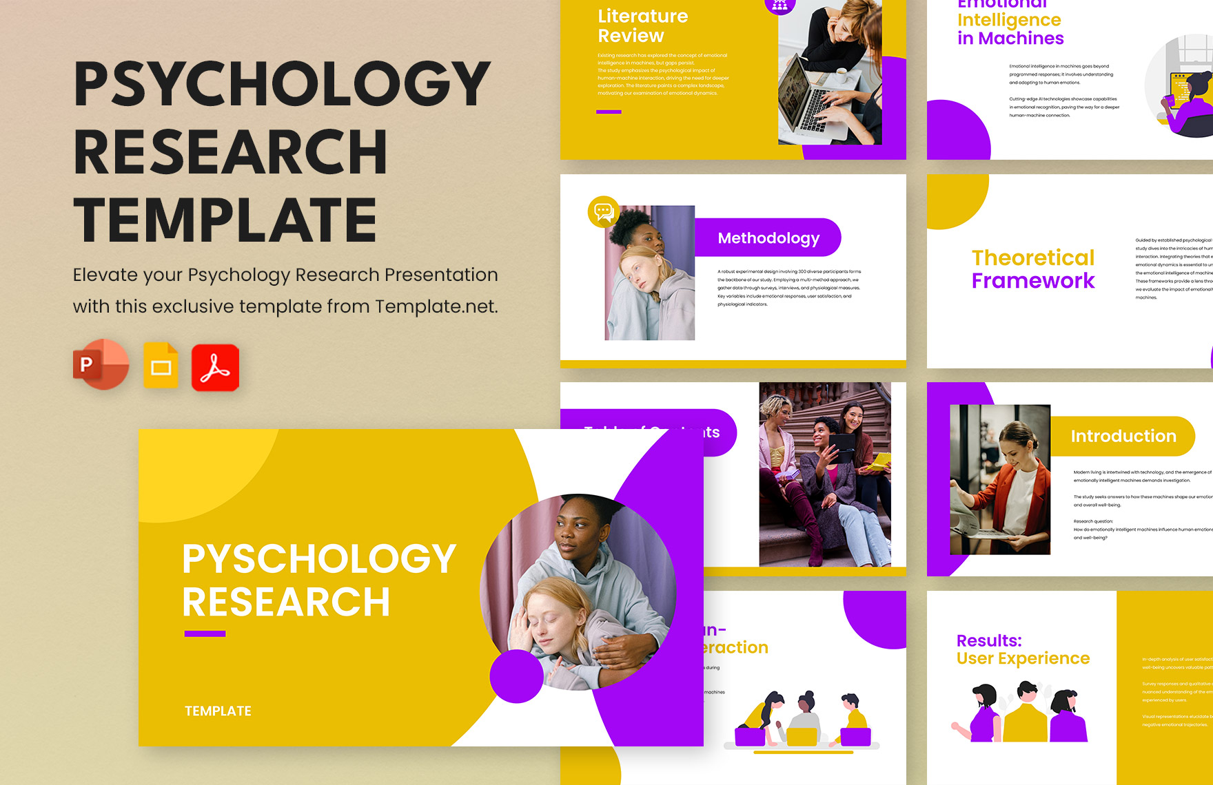 Methods Of Educational Psychology Powerpoint And Google Slides Template Ppt Slides