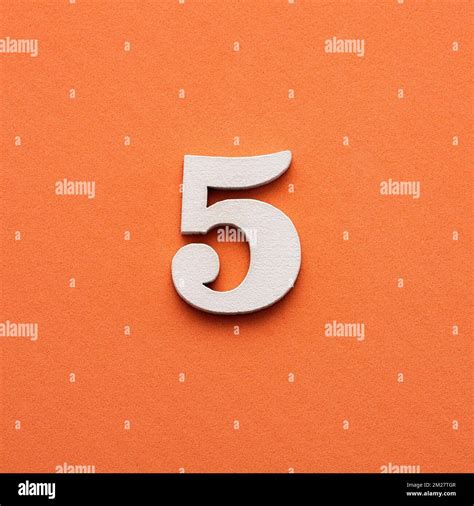 Number 5 White Wooden Number On Pink Background Stock Photo Alamy