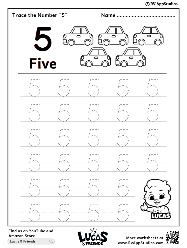 Number 5 Worksheet