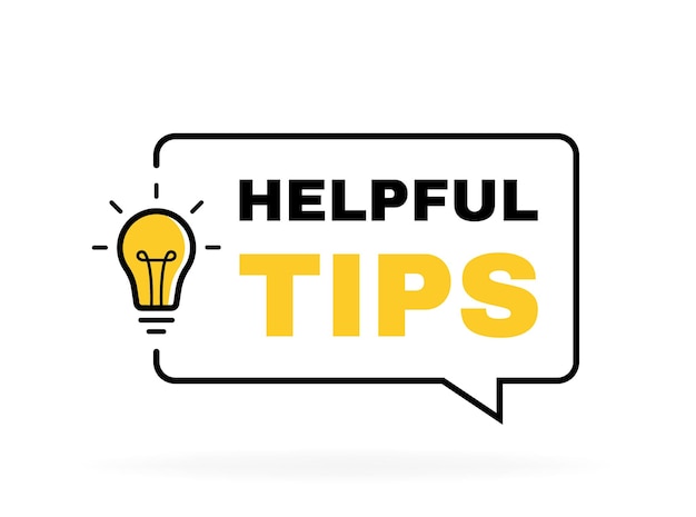 Premium Vector Helpful Tips Geometric Message Bubble With Light Bulb Emblem Banner Design For