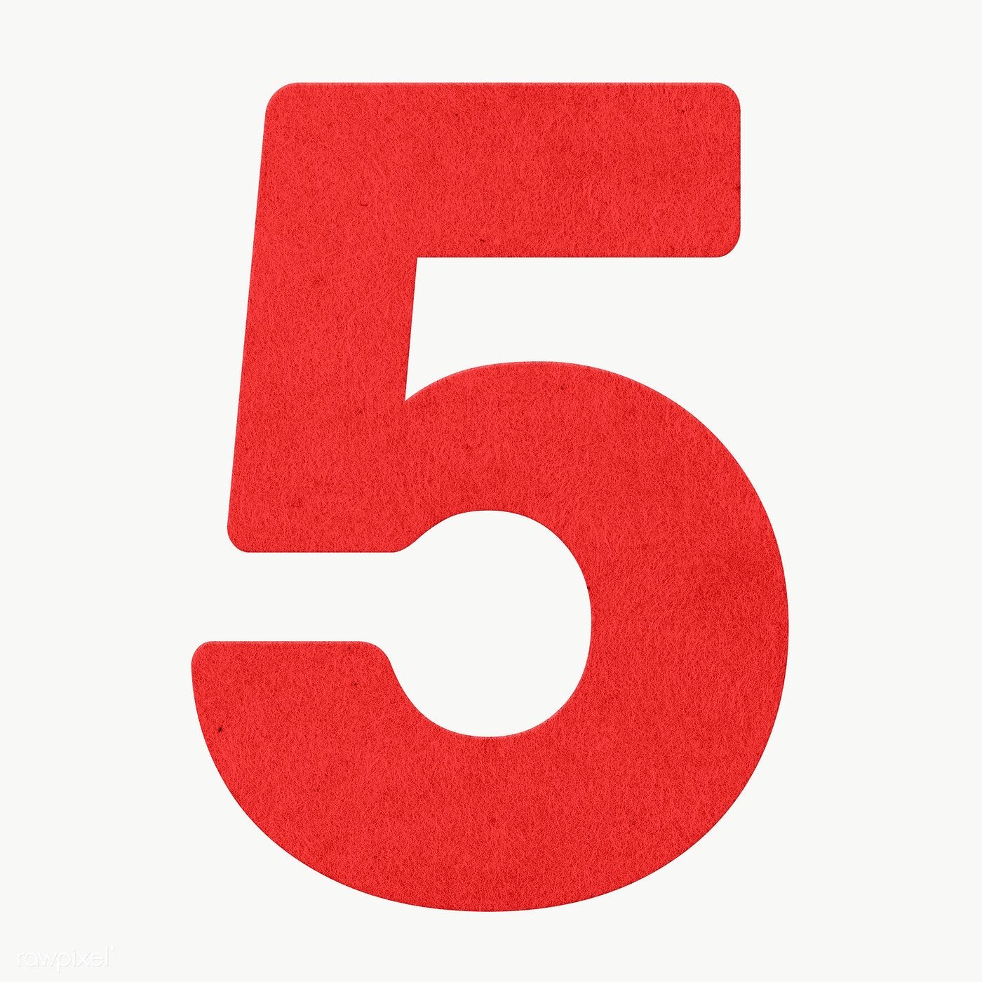 The Number Five In Red On A White Background