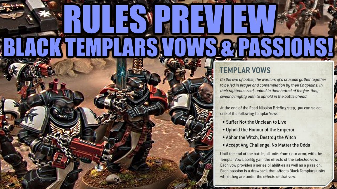 Warhammer 40K Black Templars Vows And Passions Are Punchy Stuff